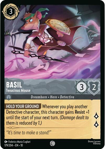 Basil - Tenacious Mouse (Whispers in the Well) Near Mint Cold Foil