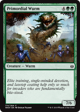 Primordial Wurm (War of the Spark) Light Play Foil
