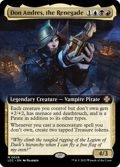 Don Andres, the Renegade (Extended Art) (Commander: The Lost Caverns of Ixalan) Near Mint