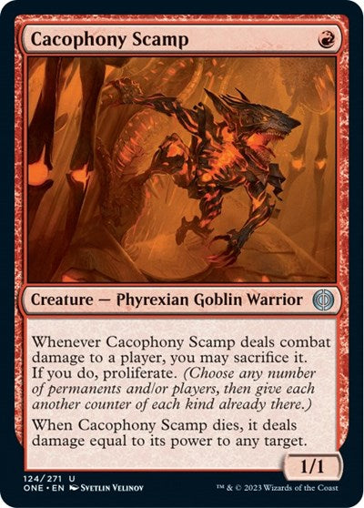 Cacophony Scamp (Phyrexia: All Will Be One) Light Play