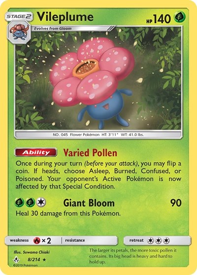 Vileplume (SM - Unbroken Bonds) Near Mint Reverse Holofoil