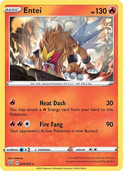 Entei (SWSH05: Battle Styles) Near Mint Reverse Holofoil
