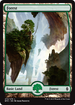 Forest (272) (Full Art) (Battle for Zendikar) Light Play Foil