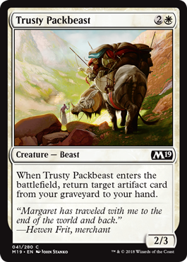 Trusty Packbeast (Magic 2019 Core Set) Light Play Foil