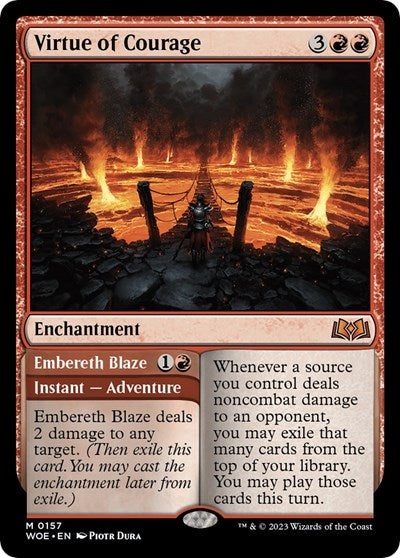 Virtue of Courage (Wilds of Eldraine) Light Play