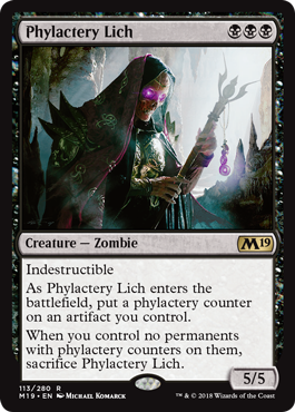 Phylactery Lich (Magic 2019 Core Set) Light Play