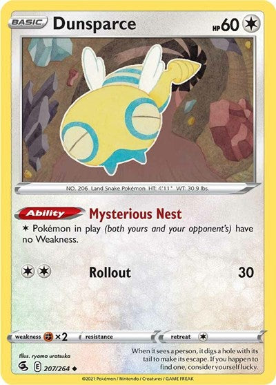 Dunsparce (SWSH08: Fusion Strike) Near Mint Reverse Holofoil