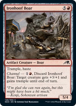 Ironhoof Boar (Kamigawa: Neon Dynasty) Light Play Foil