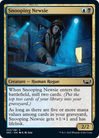 Snooping Newsie (Streets of New Capenna) Light Play Foil