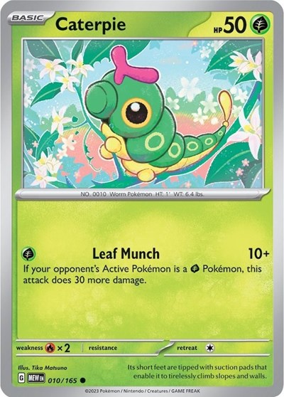 Caterpie - 010 (Scarlet and Violet: 151) Near Mint Reverse Holofoil