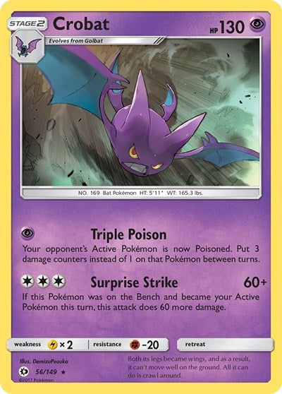 Crobat (SM Base Set) Near Mint Reverse Holofoil