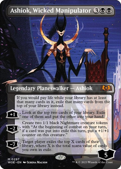 Ashiok, Wicked Manipulator (Borderless) (Wilds of Eldraine) Near Mint