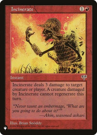 Incinerate (The List) Near Mint