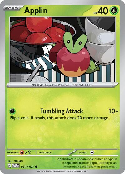 Applin - 017 (SV06: Twilight Masquerade) Near Mint
