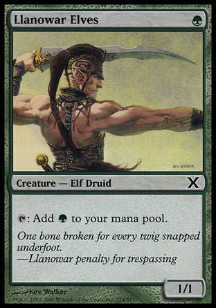 Llanowar Elves (10th Edition) Light Play