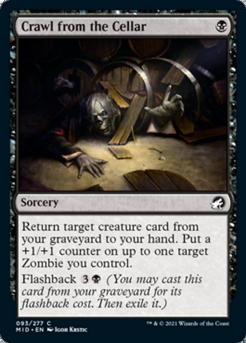 Crawl from the Cellar (Innistrad: Midnight Hunt) Light Play Foil