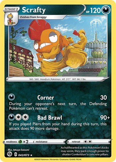 Scrafty (Champion's Path) Near Mint Reverse Holofoil