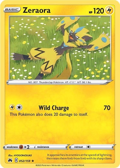 Zeraora (Crown Zenith) Near Mint Reverse Holofoil