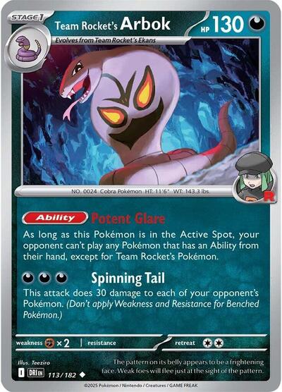 Team Rocket's Arbok (SV10: Destined Rivals) Near Mint Reverse Holofoil