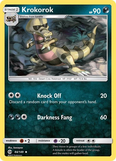 Krokorok (SM Base Set) Near Mint