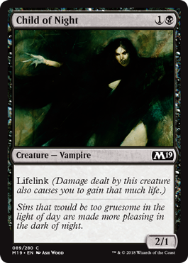 Child of Night (Magic 2019 Core Set) Light Play Foil