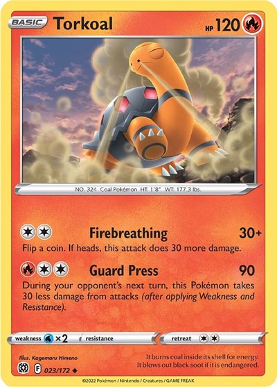 Torkoal (SWSH09: Brilliant Stars) Near Mint Reverse Holofoil
