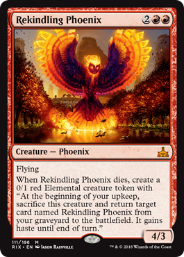 Rekindling Phoenix (Rivals of Ixalan) Light Play