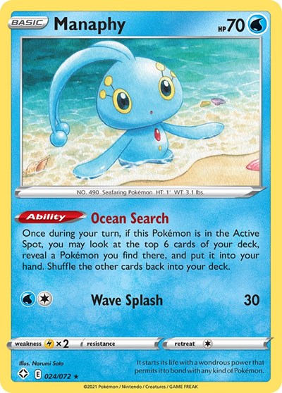 Manaphy (Shining Fates) Near Mint Reverse Holofoil