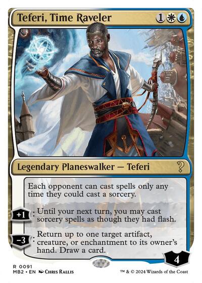 Teferi, Time Raveler (White Border) (Mystery Booster 2) Near Mint
