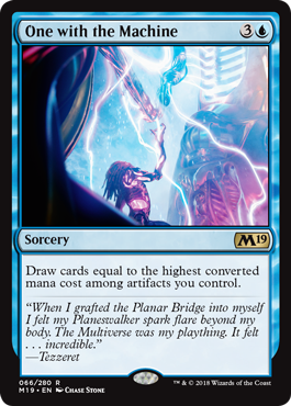 One with the Machine (Magic 2019 Core Set) Light Play Foil