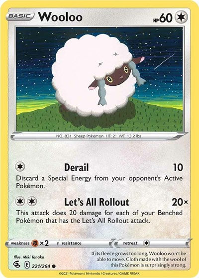 Wooloo (221) (SWSH08: Fusion Strike) Near Mint Reverse Holofoil