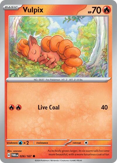Vulpix (SV06: Twilight Masquerade) Near Mint Reverse Holofoil