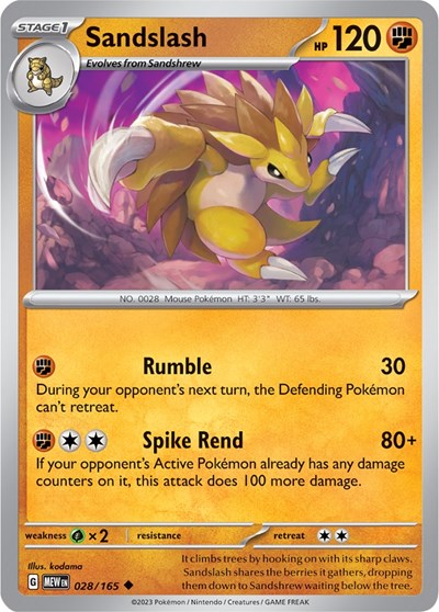 Sandslash (Scarlet and Violet: 151) Near Mint Reverse Holofoil