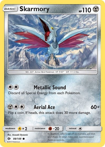 Skarmory (SM Base Set) Near Mint Reverse Holofoil