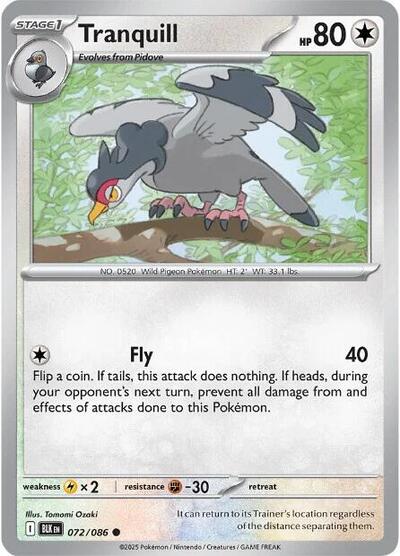 Tranquill (SV: Black Bolt) Near Mint