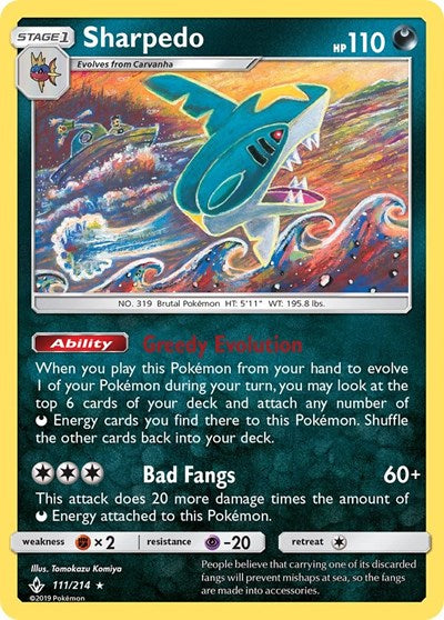 Sharpedo (SM - Unbroken Bonds) Near Mint Reverse Holofoil