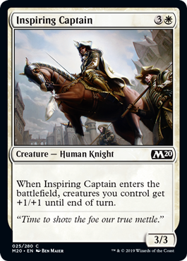 Inspiring Captain (Magic 2020 Core Set) Light Play Foil