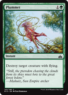 Plummet (Rivals of Ixalan) Light Play Foil