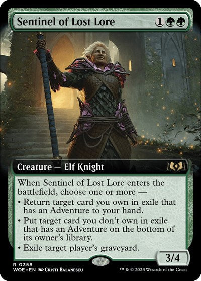 Sentinel of Lost Lore (Extended Art) (Wilds of Eldraine) Near Mint Foil