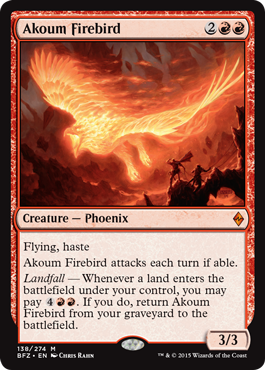 Akoum Firebird (Battle for Zendikar) Light Play
