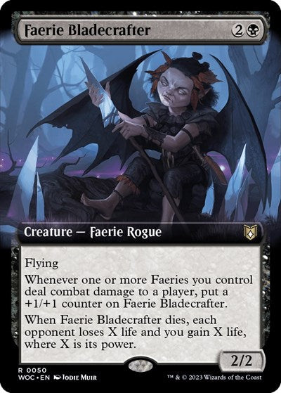 Faerie Bladecrafter (Extended Art) (Commander: Wilds of Eldraine) Light Play