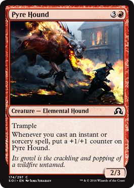 Pyre Hound (Shadows Over Innistrad) Light Play Foil
