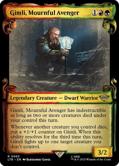 Gimli, Mournful Avenger (Showcase Scrolls) (Universes Beyond: The Lord of the Rings: Tales of Middle-earth) Near Mint