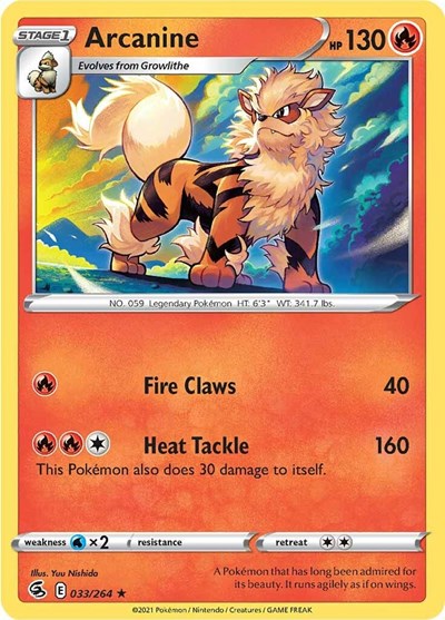 Arcanine (SWSH08: Fusion Strike) Near Mint Reverse Holofoil