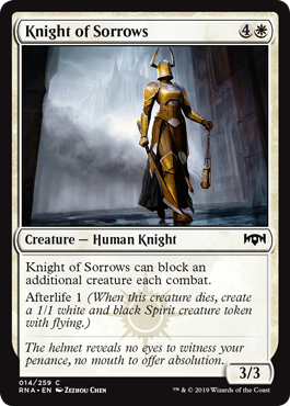 Knight of Sorrows (Ravnica Allegiance) Light Play Foil