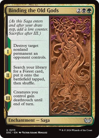 Binding the Old Gods (Commander: Duskmourn: House of Horror) Light Play