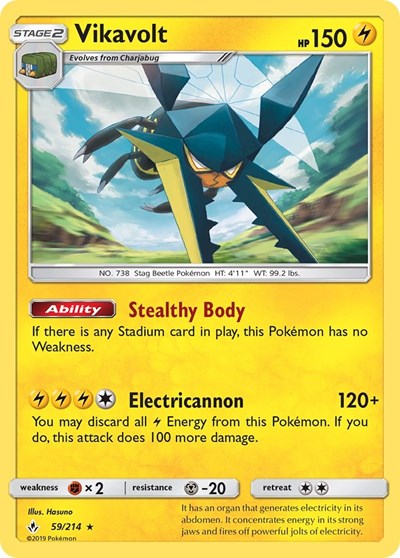Vikavolt (SM - Unbroken Bonds) Near Mint Reverse Holofoil