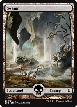 Swamp (262) (Full Art) (Battle for Zendikar) Light Play
