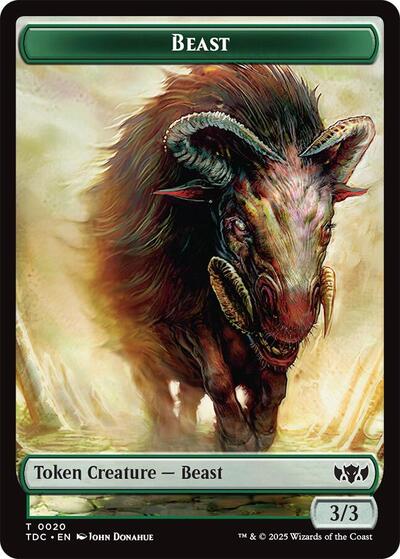 Beast / Treasure Double-Sided Token (Commander: Tarkir: Dragonstorm) Near Mint