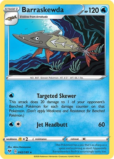 Barraskewda (SWSH04: Vivid Voltage) Near Mint Reverse Holofoil